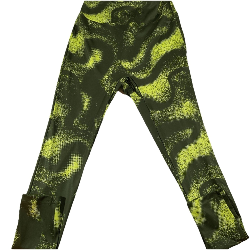 Gymshark‎ Womens Medium Leggings High-Waisted Moss Olive Print J45